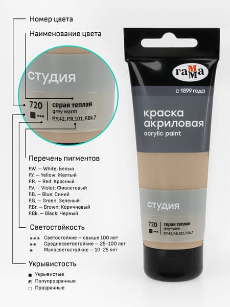 Акриловая краска ГАММА Студия 720 / 280220720 6