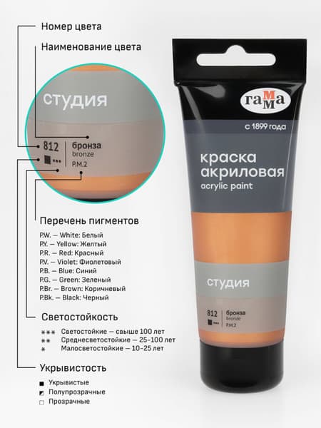 Акриловая краска ГАММА Студия 812 / 280220812 6