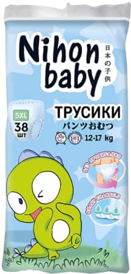 Подгузники-трусики детские Nihon Baby 5XL 12-17кг