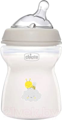 Бутылочка для кормления Chicco Natural Feeling с силиконовой соской и наклоном / 00081323300000