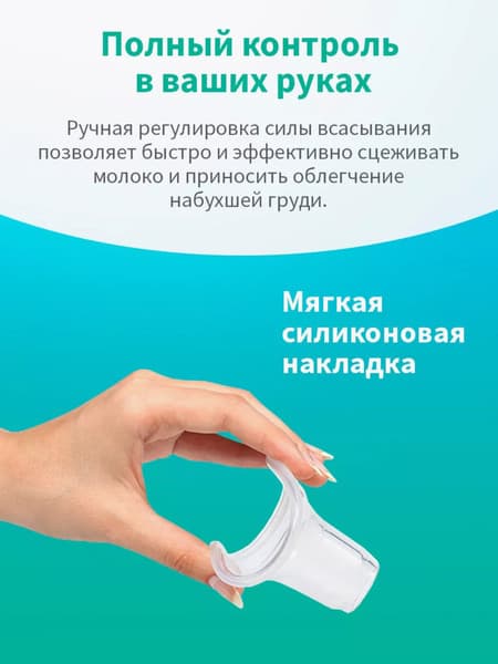 Молокоотсос ручной BabyOno Anatomy с бутылочкой / 1484 6