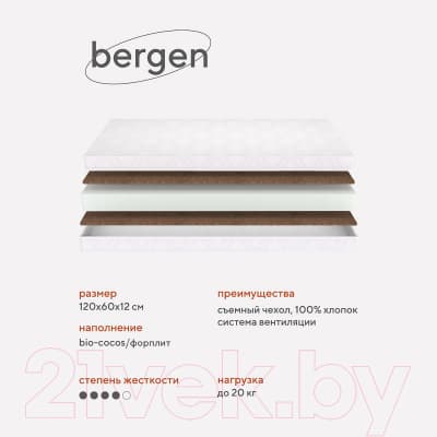 Матрас в кроватку Rant Bеrgen Eco 60x120x12 5