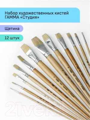 Набор кистей ГАММА Студия. Щетина плоская / 11001012 4