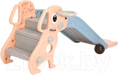 Горка-комплекс Pituso Мопсик с баскетбольным кольцом / FE-HT-XG0-beige 3