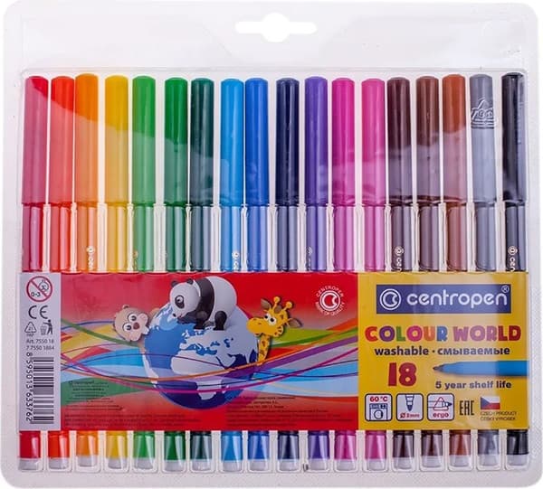 Фломастеры Centropen Colour World / 7 7550 1884/7 7550 1801