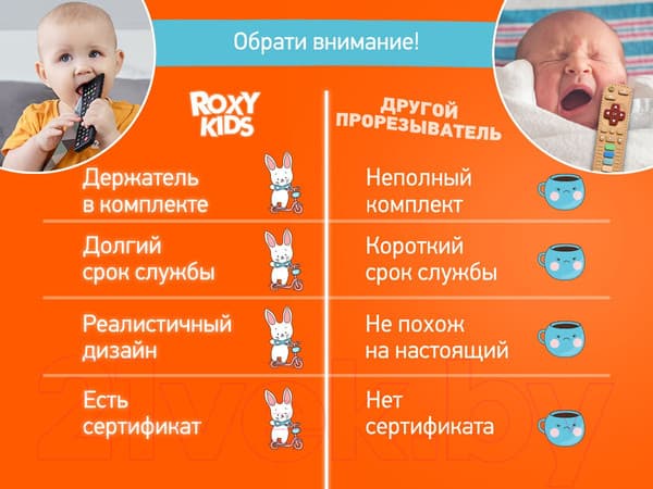 Прорезыватель для зубов ROXY-KIDS Пульт от телевизора / RTVP-004 7