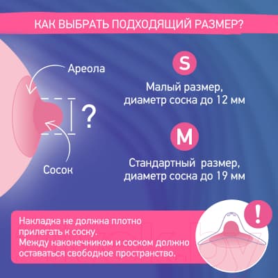 Набор накладок на соски ROXY-KIDS S+M / RNS-001 силиконовые 3