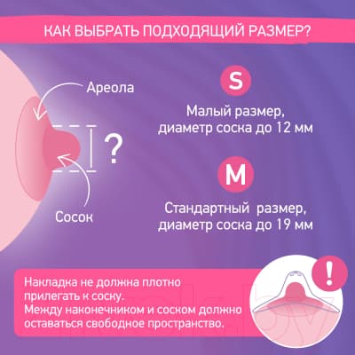 Набор накладок на соски ROXY-KIDS S+S / RNS-001SS силиконовые 4