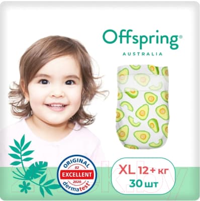 Подгузники детские Offspring XL 12+кг Авокадо / OF01XL30AVO