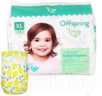 Подгузники детские Offspring XL 12+кг Лимоны / OF01XL30LM 2
