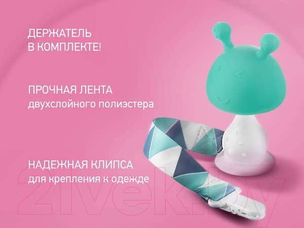 Прорезыватель для зубов ROXY-KIDS Грибочек с держателем в футляре / RST-001-B 6
