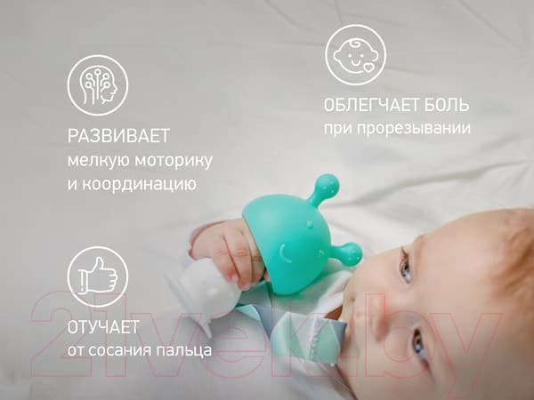 Прорезыватель для зубов ROXY-KIDS Грибочек с держателем в футляре / RST-001-B 3