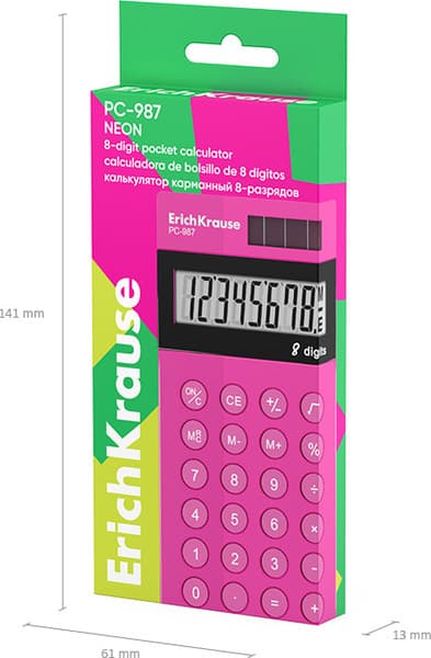 Калькулятор Erich Krause PC-987 Neon / 62012 4