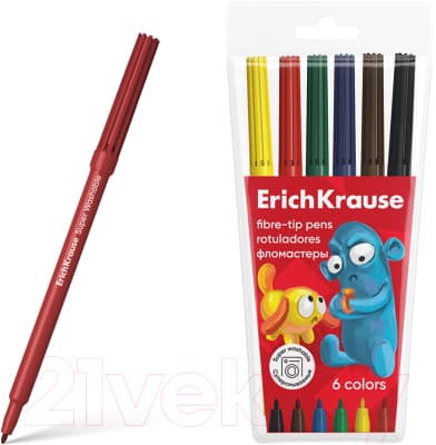 Фломастеры Erich Krause Jolly Friends Super Washable / 61830