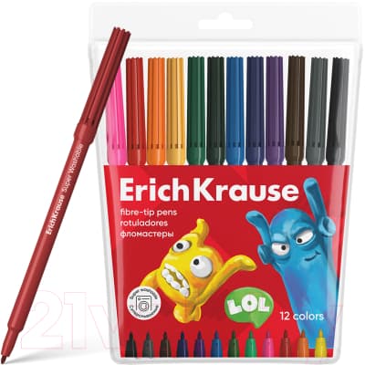 Фломастеры Erich Krause Jolly Friends Super Washable / 61831