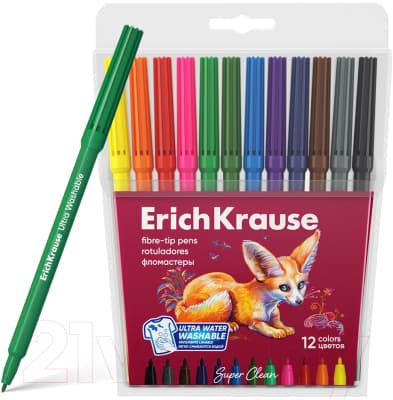 Фломастеры Erich Krause Safari Ultra Washable / 61836