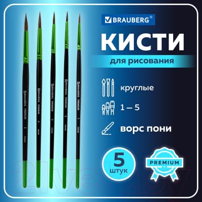Набор кистей Brauberg Premium / 201022 8