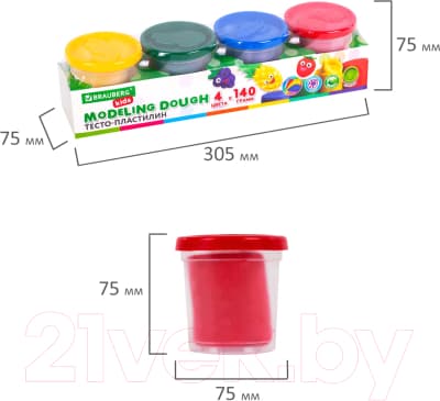 Пластилин Brauberg Kids / 106715 10