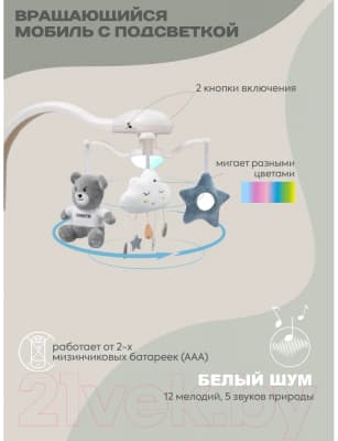 Качели для новорожденных INDIGO Teddy 9