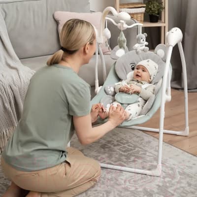 Качели для новорожденных INDIGO Teddy 3
