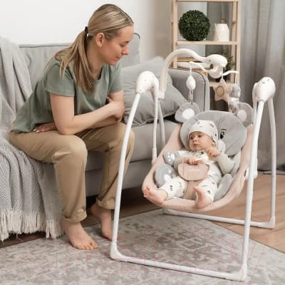 Качели для новорожденных INDIGO Teddy 3