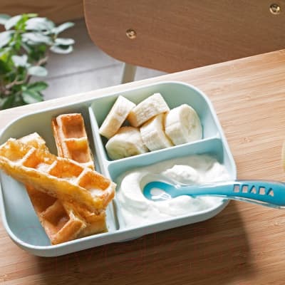 Набор посуды для кормления Beaba Set Repas Silicone Avec Ventouse Bleu / 913455 3