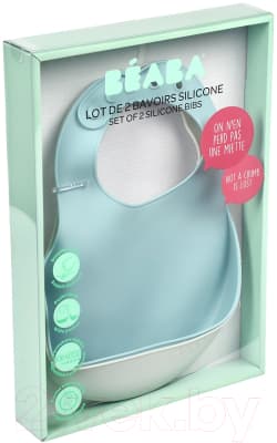 Набор нагрудников детских Beaba Lot De 2 Bavoirs Silicone Green 913509 3