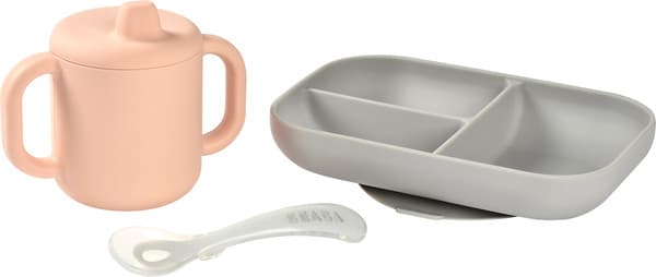 Набор посуды для кормления Beaba Coffret Apprentiss Silic Рink 913527