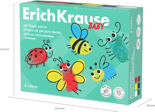 Пальчиковые краски Erich Krause Baby с Алоэ Вера / 61398 5
