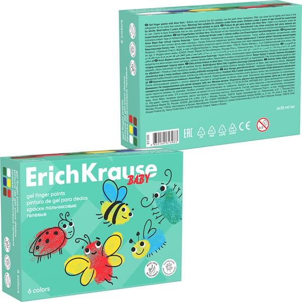 Пальчиковые краски Erich Krause Baby с Алоэ Вера / 61398 2