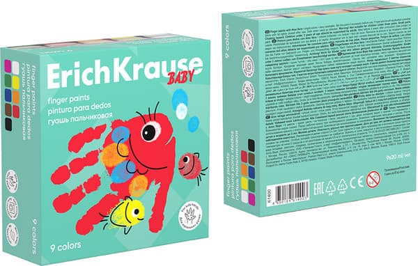 Пальчиковые краски Erich Krause Baby с Алоэ Вера / 61400 4