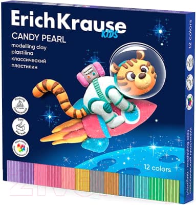 Пластилин Erich Krause Kids Space Animals Candy Pearl / 61336