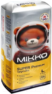 Подгузники-трусики детские Mikko Bear Super Premium L 9-14кг