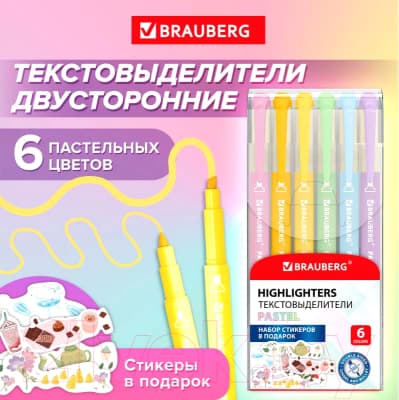 Набор маркеров Brauberg Pastel двусторонний / 152518 6
