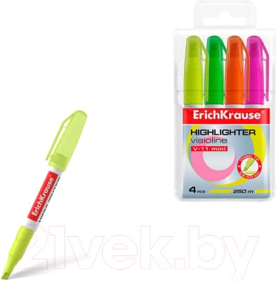 Набор маркеров Erich Krause Visioline V-11 Mini Neon / 56904