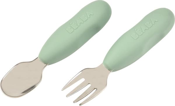Набор столовых приборов для кормления Beaba Lot 2 Pre-Couverts S Green 913580