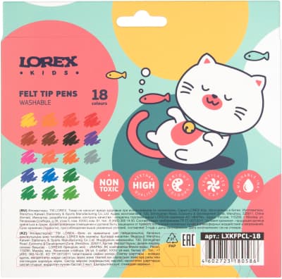 Фломастеры Lorex Kids / LXKFPCL-18 4