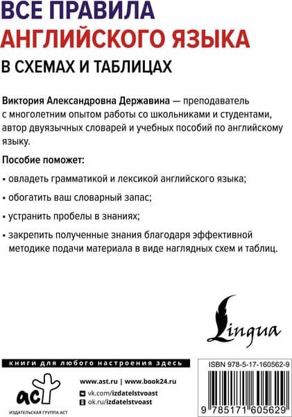Учебное пособие АСТ Все правила английского языка в схемах и табл., твердая обложка 4