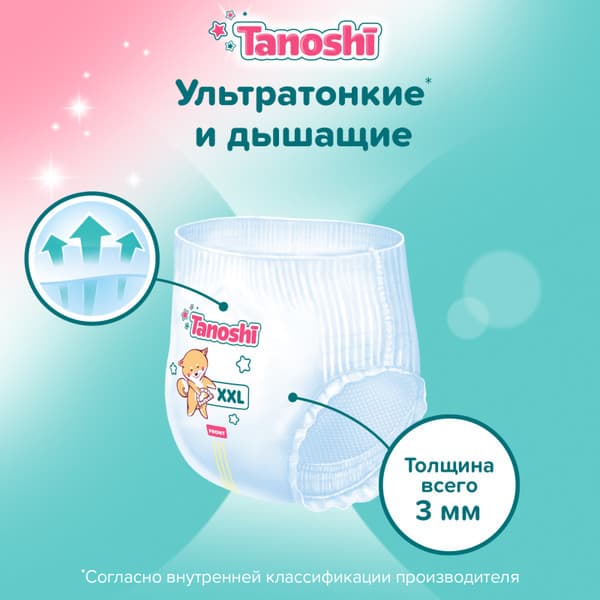 Подгузники-трусики детские Tanoshi Baby Pants XXL 17-25кг 4