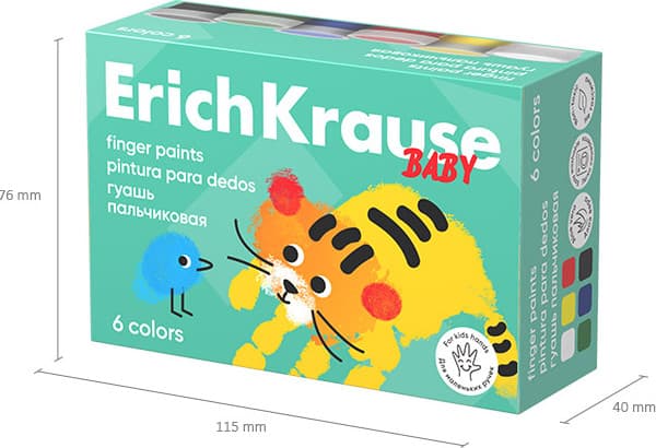 Пальчиковые краски Erich Krause Baby с Алоэ Вера / 61399 6