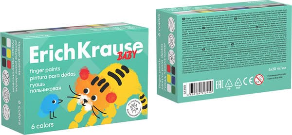 Пальчиковые краски Erich Krause Baby с Алоэ Вера / 61399 4
