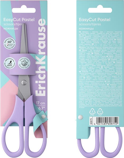 Ножницы канцелярские Erich Krause EasyCut Pastel / 60875 5