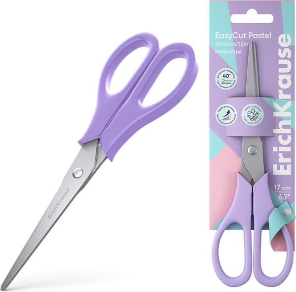 Ножницы канцелярские Erich Krause EasyCut Pastel / 60875 4
