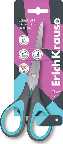 Ножницы канцелярские Erich Krause EasyCut+ для левши / 60840
