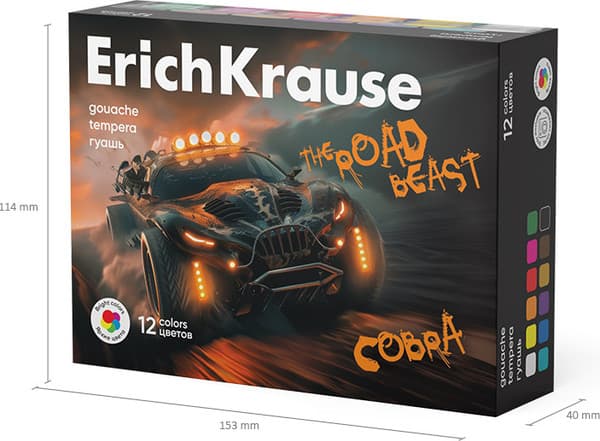 Гуашь Erich Krause Road Beast / 62981 6