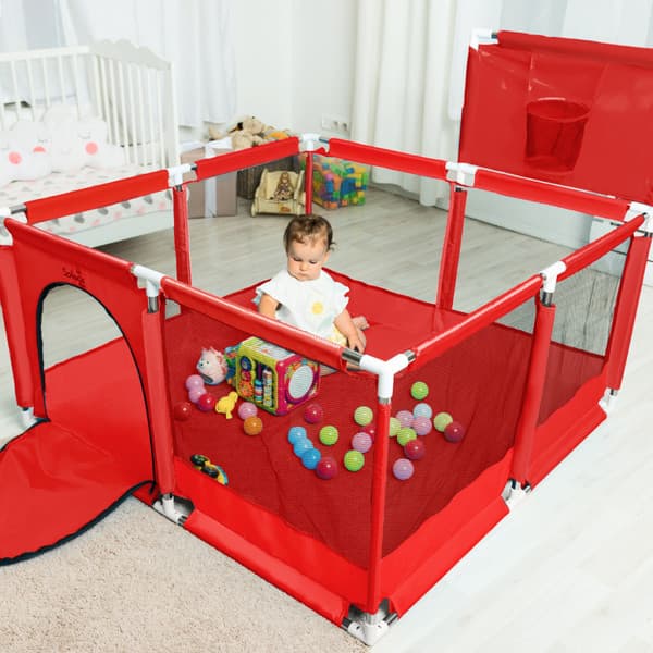 Игровой манеж Solmax&Kids С шариками и баскетбольным кольцом / ZV97039 7