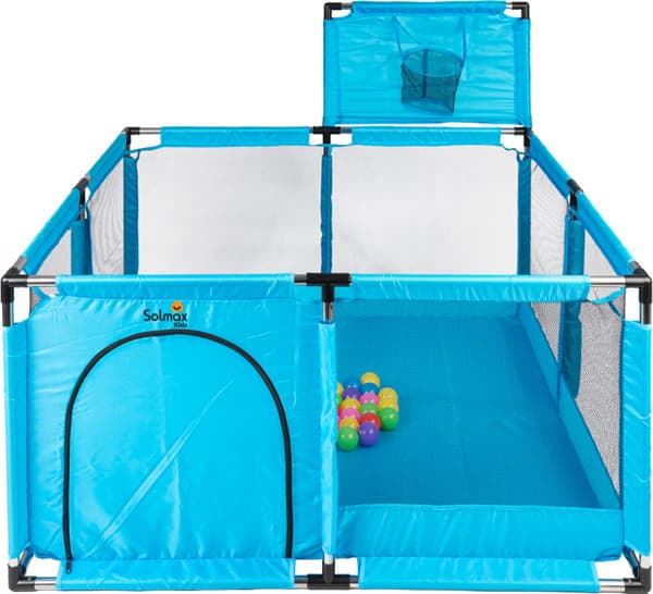 Игровой манеж Solmax&Kids С шариками и баскетбольным кольцом / ZV97040