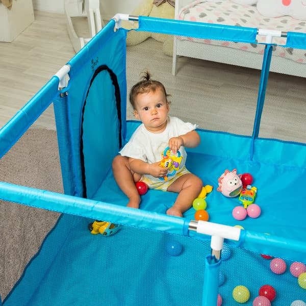 Игровой манеж Solmax&Kids С шариками и баскетбольным кольцом / ZV97040 8