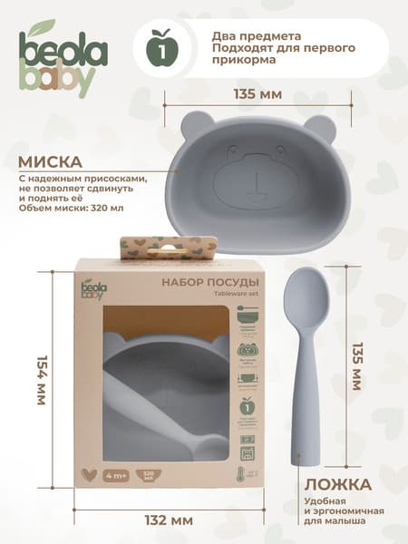 Набор посуды для кормления Beola baby HSB-04/B 4