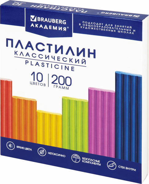 Пластилин Brauberg Академия классическая / 106503